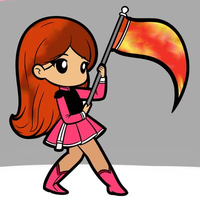 color guard flag girl