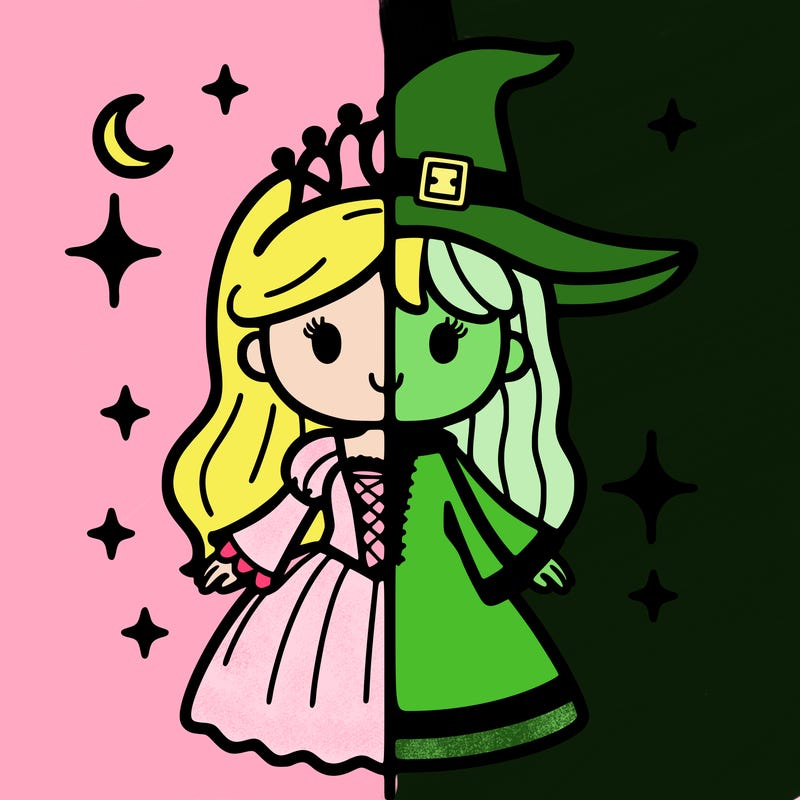 split princess and witch