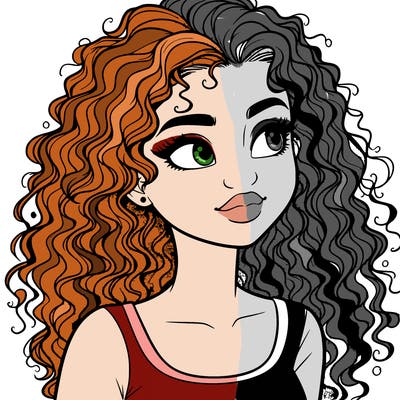 realistic girl with curly hair