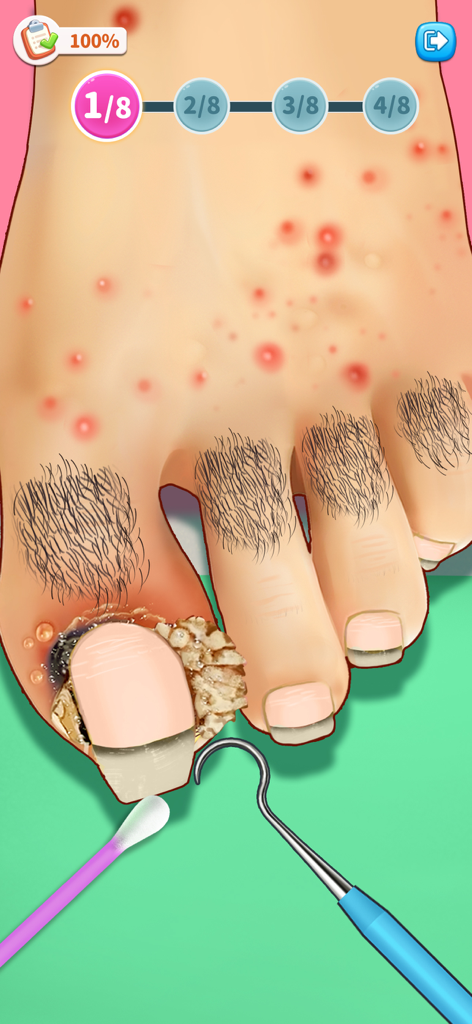 Match Villa™: Makeup ASMR - Um minijogo de cuidados e transformação de pés em Match Villa Makeup ASMR