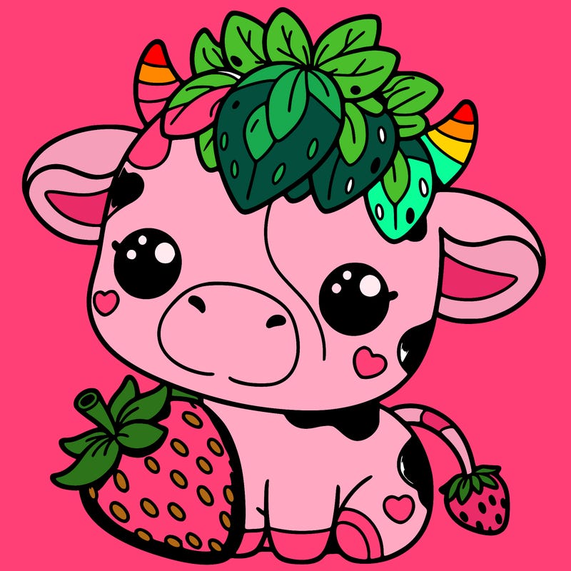 cute strawberry cow