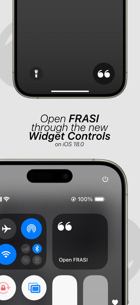 Integración de la aplicación FRASI con controles de widget de iOS 18 para acceso rápido
