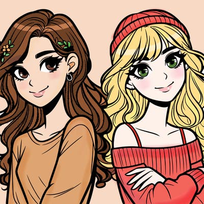 two teen girl beautiful