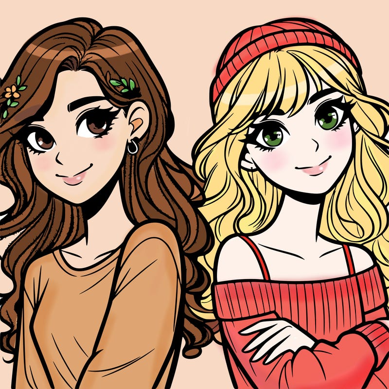 two teen girl beautiful