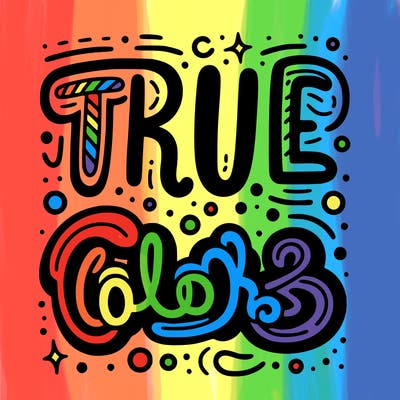 "true colors" written