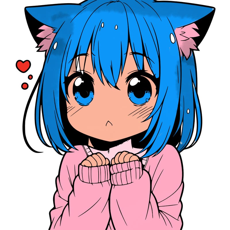 shy anime catgirl