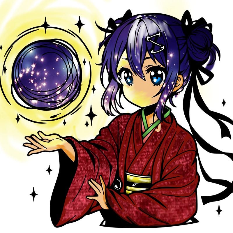 anime girl making a orb