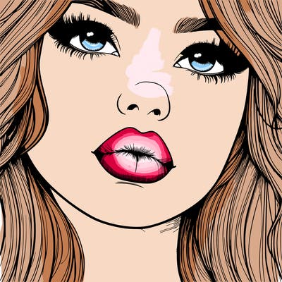 really realistic girl with lips
