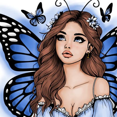 butterfly fairy realistic girl