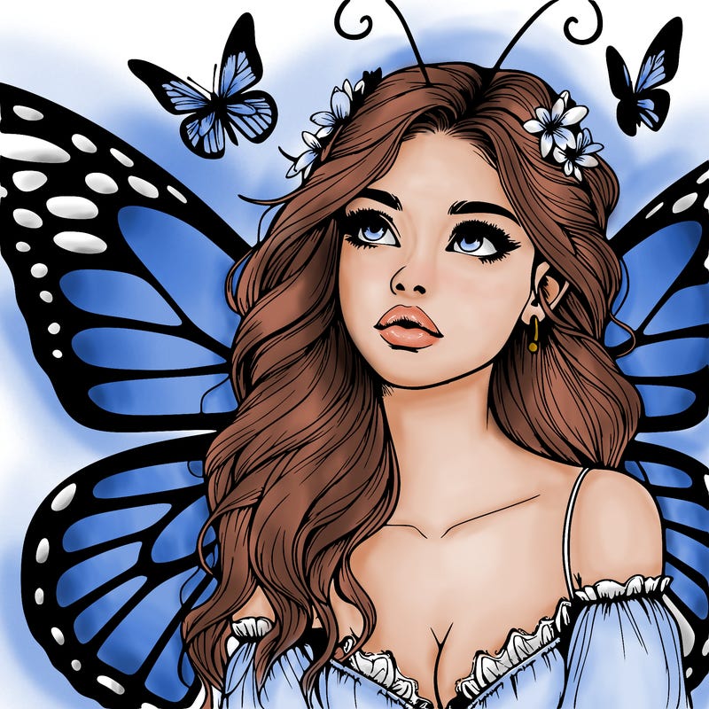 butterfly fairy realistic girl