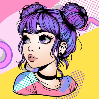 realistic girl with spacebuns