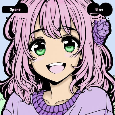 realistic spanish anime girl smiling