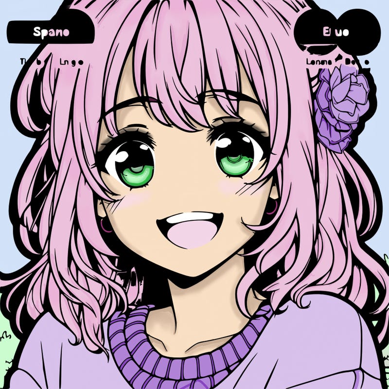 realistic spanish anime girl smiling