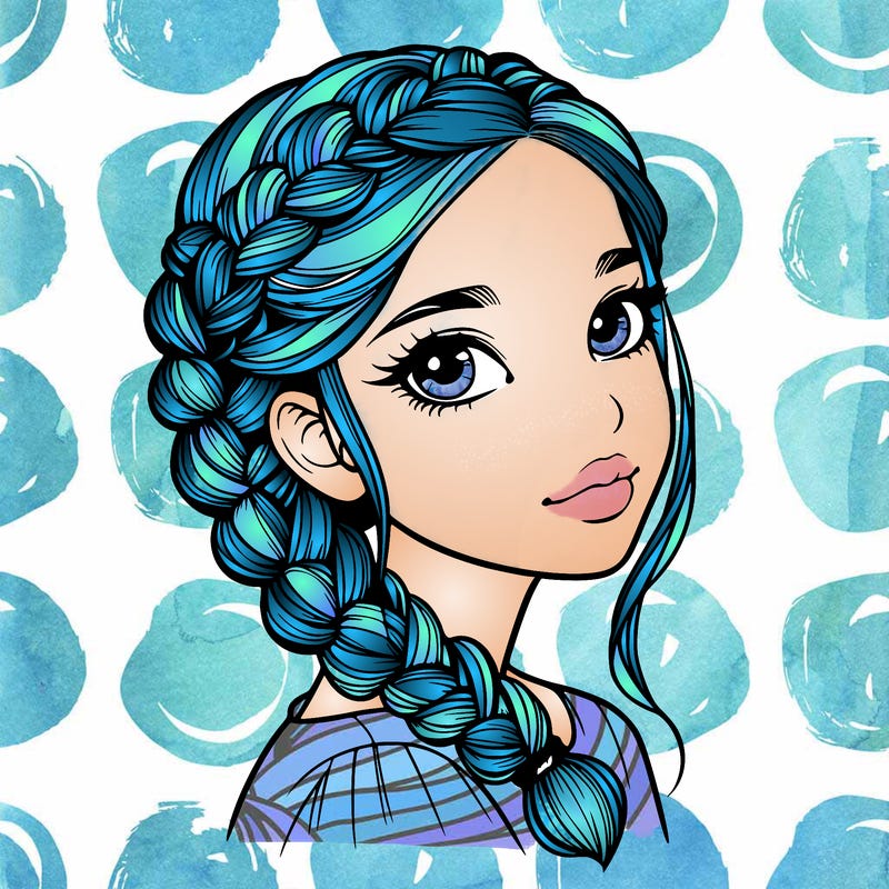 realistic girl with braids