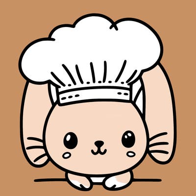 bunny with a chef’s hat