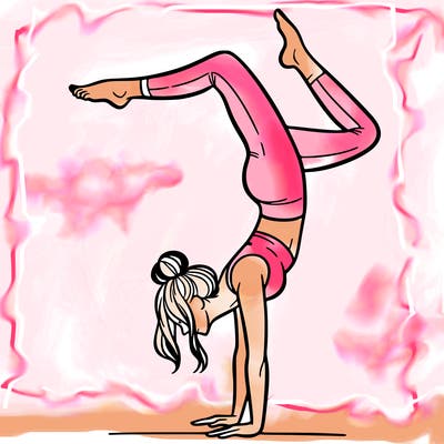 a woman doing a handstand