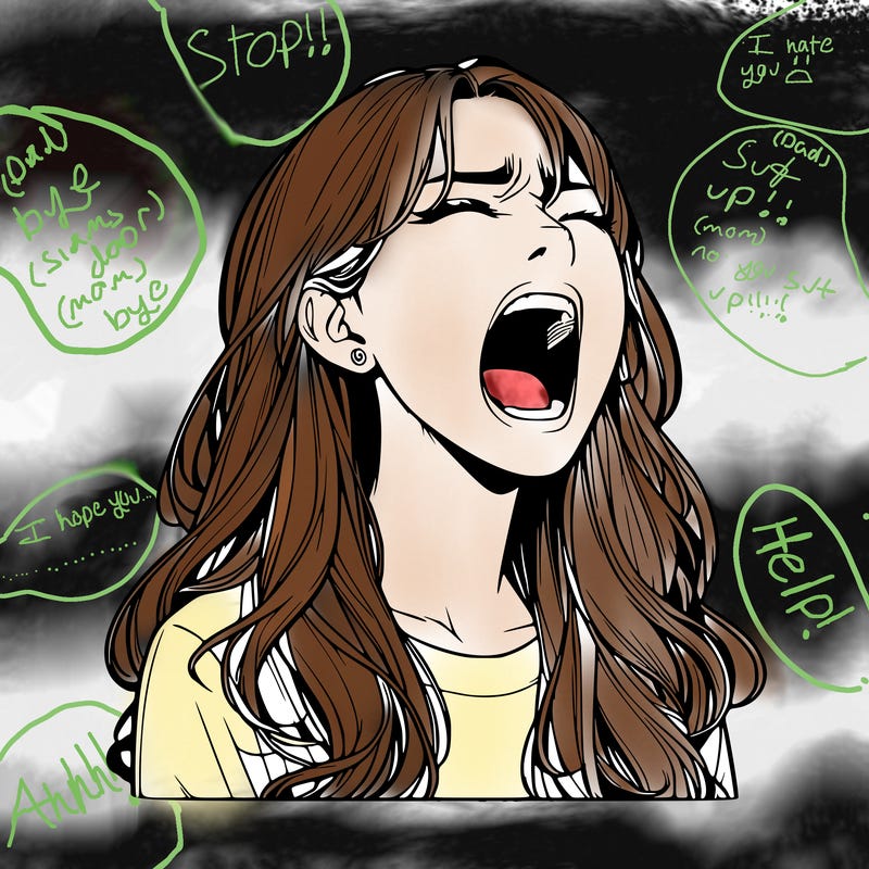 screaming realistic, girl