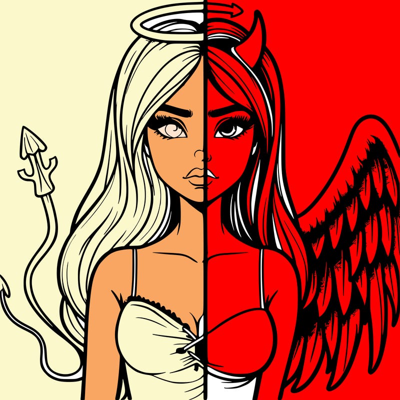 devil vs angel realistic girl