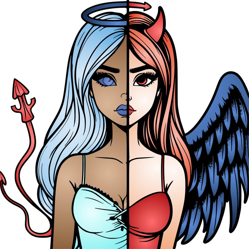 devil vs angel realistic girl