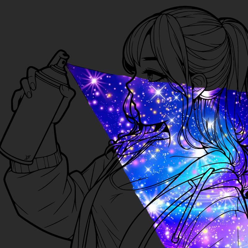 a realistic girl spray, painting