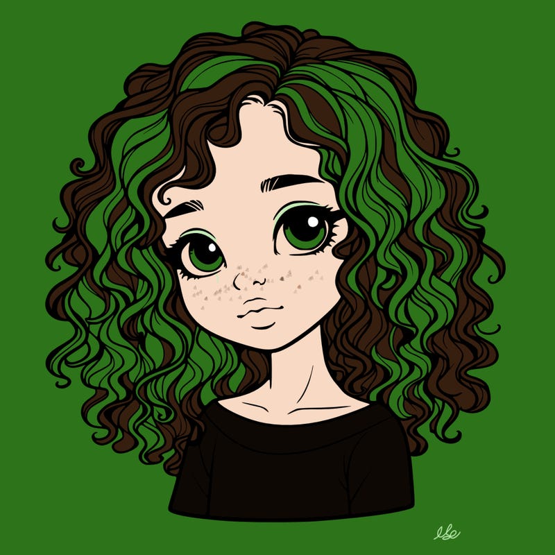 realistic girl with curly hair