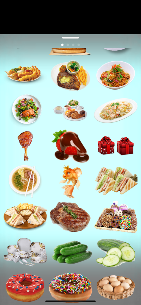 Restaurant menu maker - Library of food and dish stickers for restaurant menu creation