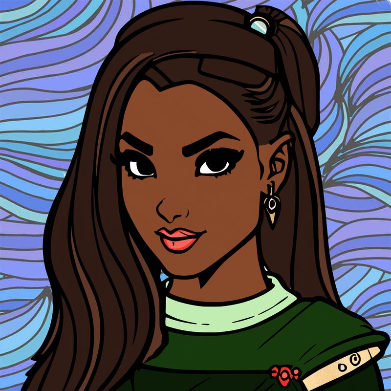 elf girl simple with earrings and slit in eyebrows