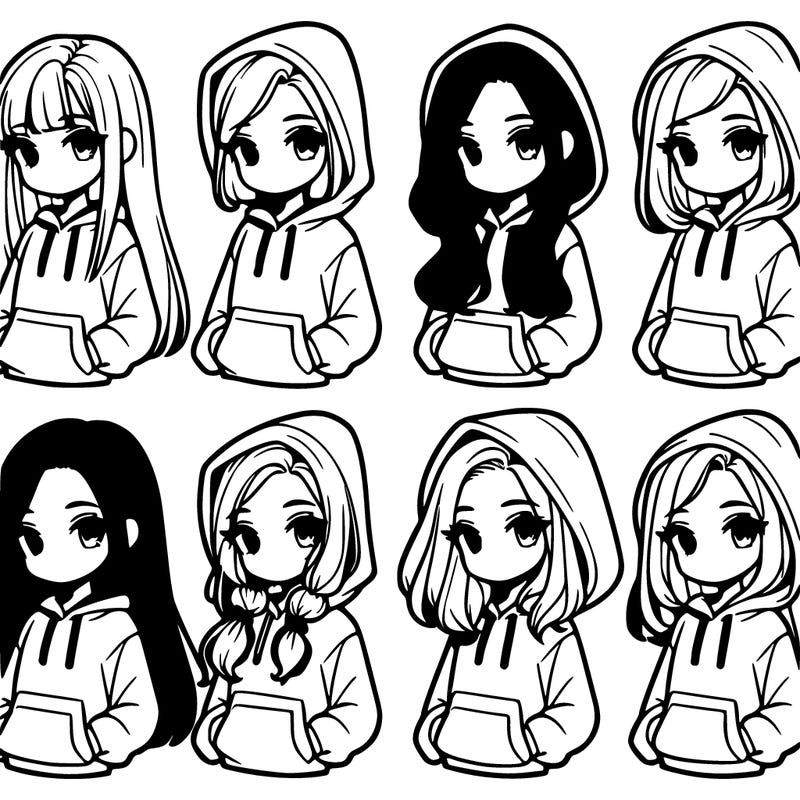 6 girls wearing hoodies