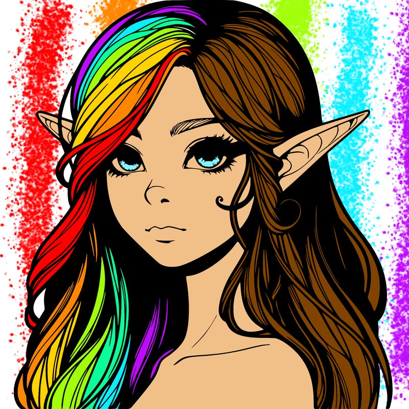 elf girl realistic dark fantasy