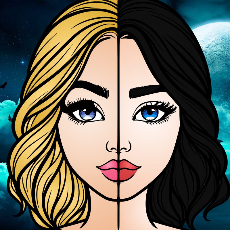 realistic girl split half