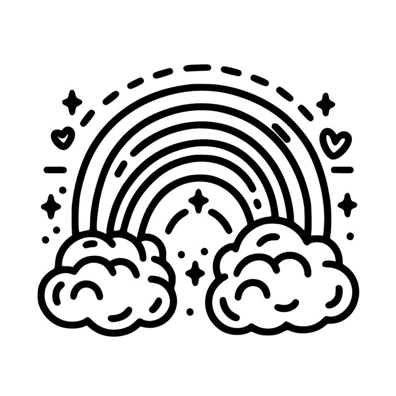 rainbow with clouds underneath