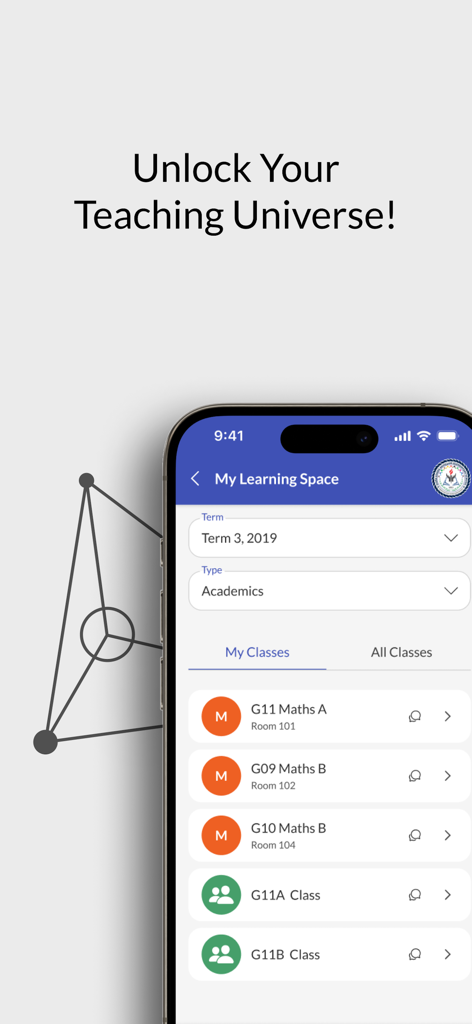 Interfaz de la aplicación Ed-admin EMP que muestra una lista de clases para el personal en la sección Mi Espacio de Aprendizaje.