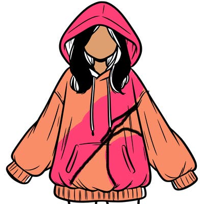 girl in oversized hoodie