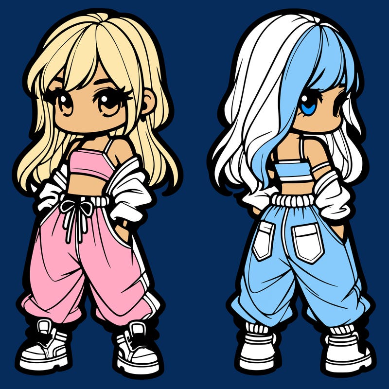 girl in crop top and baggy pants