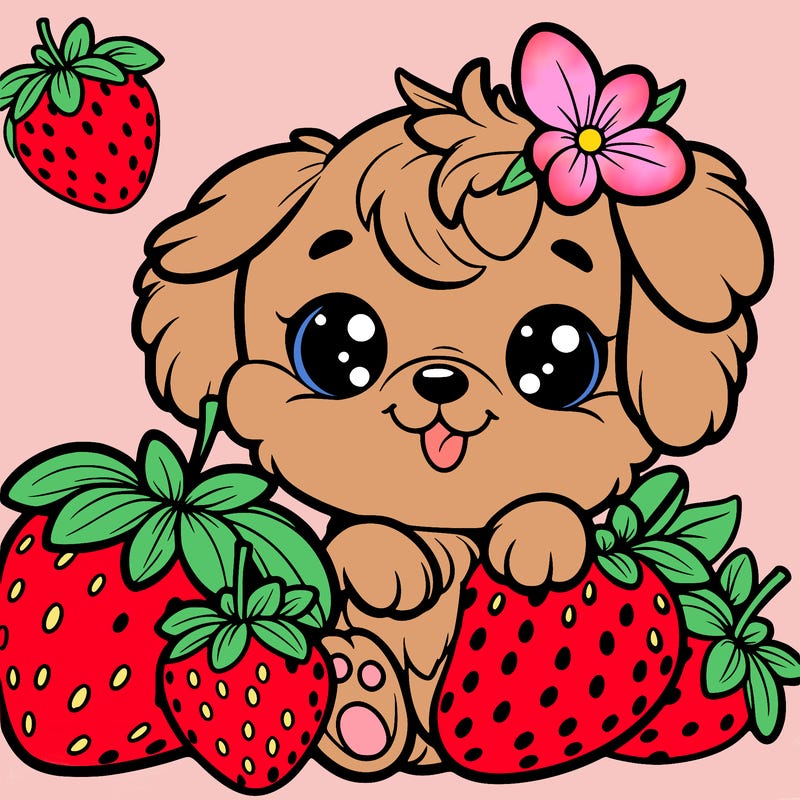 cute strawberry puppy