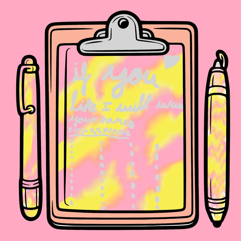 blank clip board with pen