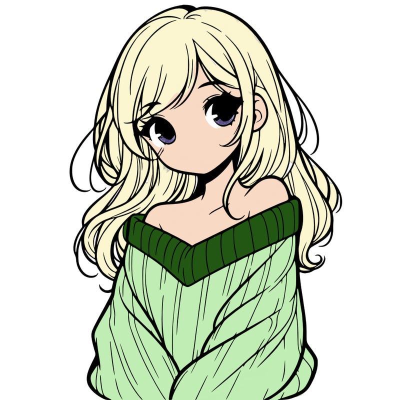 shy pretty girl wearing a sweater that is falling off one shoulder portrait