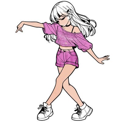 realistic girl danceing