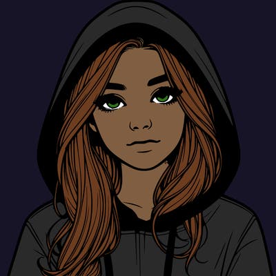 realistic girl with a hoodie