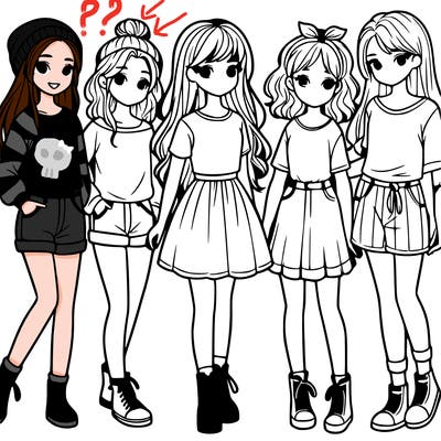 a group of five girls