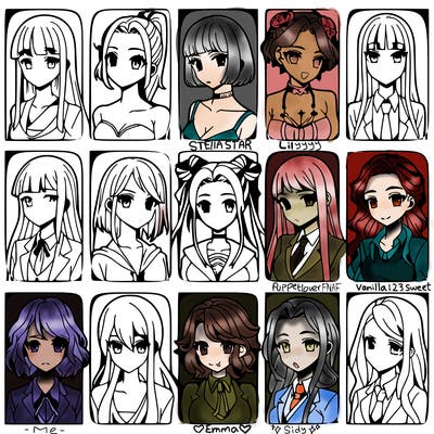 girls that look diffrent anime