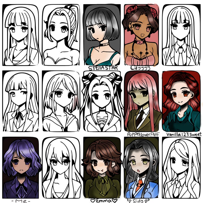 girls that look diffrent anime