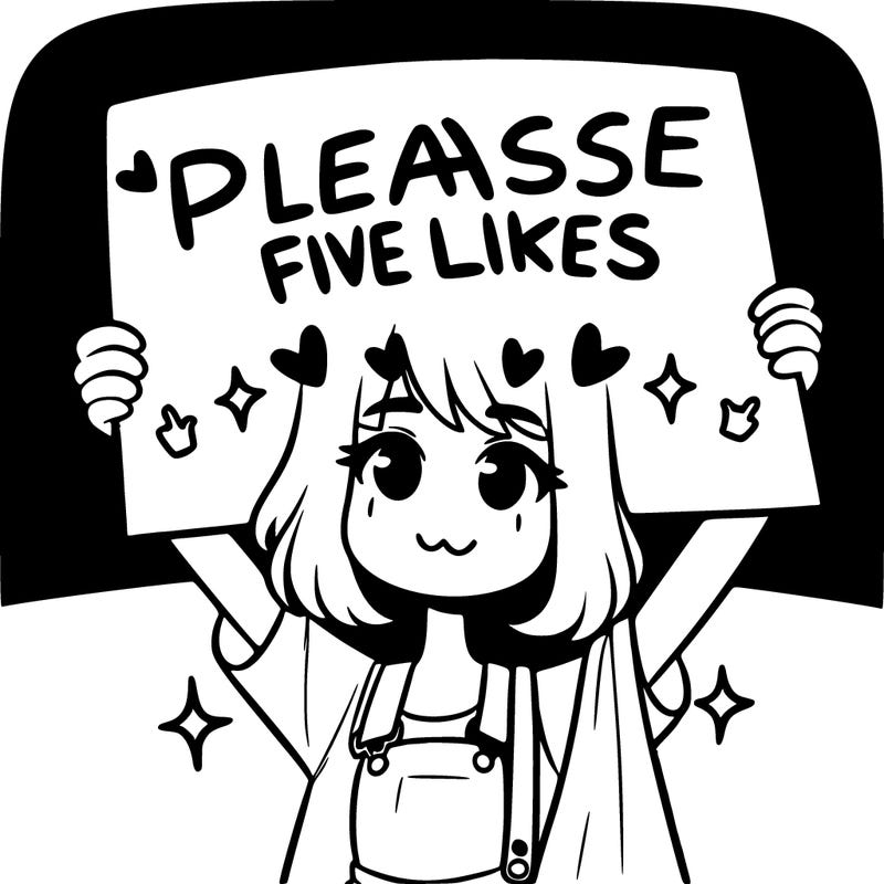 a girl holding up a sign that says please five likes
