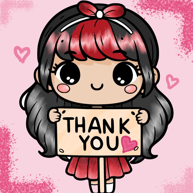 girl holding a thank you sign