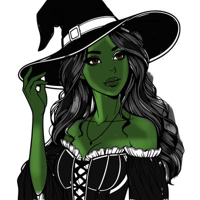 realistic beautiful witch