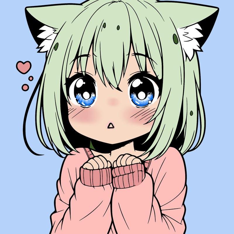 shy anime catgirl