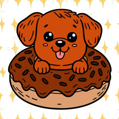 dog in a donut