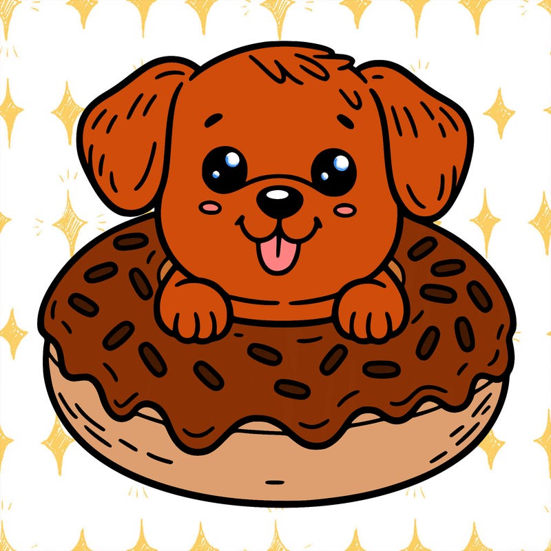 dog in a donut