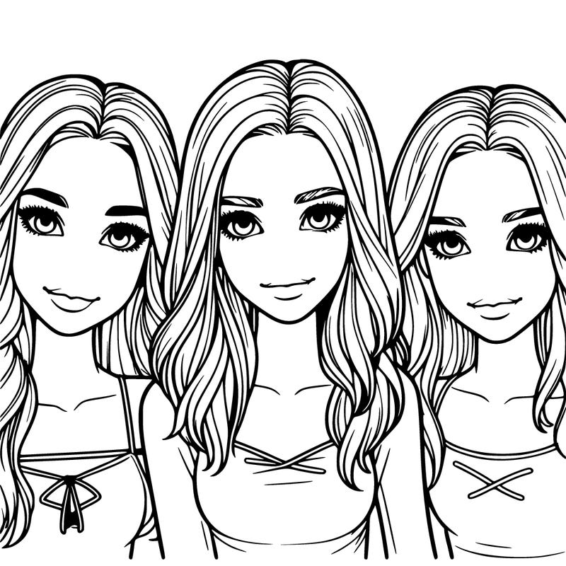 three realistic girls