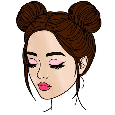 woman with hair buns